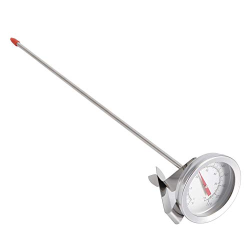 Long Probe Dial Thermometer, Zeigerthermometer mit langer Sonde, Brauthermometer, Wasserkocher zum Aufstecken für Haushaltsbrauwein, Biertemperaturmesser, mit Brautopfthermometer-Befestigungsclip von DEWIN