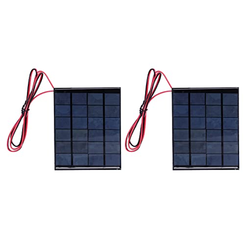 2Pcs Mini Solar Power Modul, DC 6V 2W Epoxidplatte mit 100cm Kabel elektronisches Zubehör für die Erforschung der Solarenergie von DEWIN