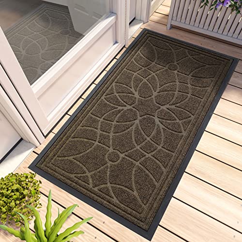 DEXI Fußmatte Außen rutschfest 60×120 cm,Schmutzfangmatte Outdoor Waschbar,wetterfest Fussmatte außen/innen,für Haustür, Balkon oder Terrassentür, Braun von DEXI