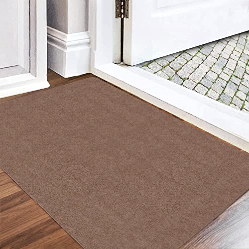 Fußmatte innen, 80x120cm waschbar Schmutzfangmatte,superdünne Eingangstürmatte,strapazierfähige Türmatte Schmutzfänger,Saugfähiger Küchenläufer,rutschfeste Schmutzfängerfußmatte (Braun 01, 80x120 cm) von DFIONC