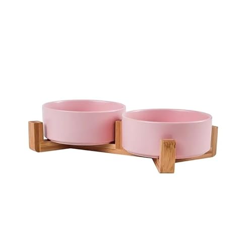 Erhöhter Futternapf for Katzen, Futterspender for Futter und Wasser, leicht zu reinigen, Rutschfester, neigbarer Katzennapf, Heimtierbedarf(Color:Pink,Size:11cm) von DFJOENVLDKHFE