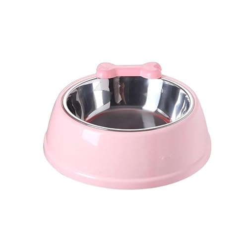 Erhöhter Futternapf for Katzen, Futterspender for Futter und Wasser, leicht zu reinigen, Rutschfester, neigbarer Katzennapf, Heimtierbedarf(Color:Pink Steel 1,Size:18.8x15x5.5cm) von DFJOENVLDKHFE