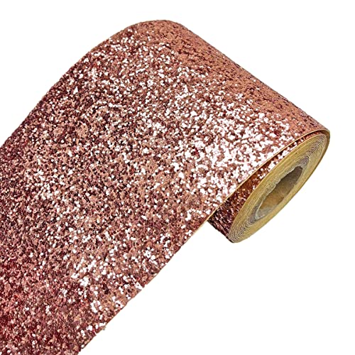 DHHOUSE Roségold Glitzer Tapetenbordüre, Selbstklebend funkeln bordüre 13 cm x 5 meters (Roségold) von DHHOUSE