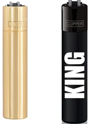 Clipper® Feuerzeug 1x Gold (Bundle mit King Schwarz) von DHOBIA