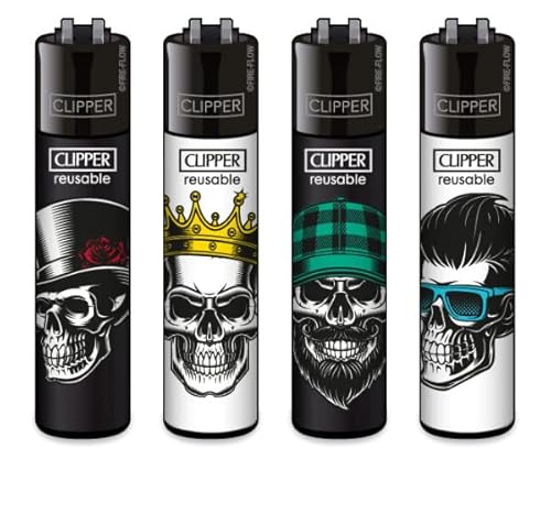 Clipper® Feuerzeug - Neue Motive 2023 + Crystal Balls (Skull Heads #1) von DHOBIA