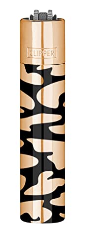 Clipper Metall Large Feuerzeug Gas - 1x Feuerzeug Edles Design inkl. Geschenk Box + DHB (Camouflage Rosegold) von DHOBIA