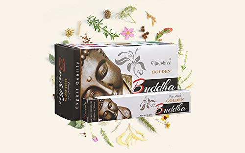 Golden Nag Verschiedene Düfte Original aus Indien Handgerollt Meditation Entspannung Aromatisch GRATIS Räucherstäbchen Halter (Buddha, 6) von DHOBIA