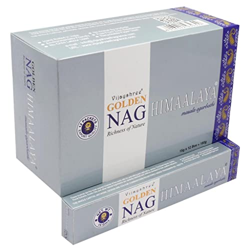 Golden Nag Verschiedene Düfte Original aus Indien Handgerollt Meditation Entspannung Aromatisch GRATIS Räucherstäbchen Halter (Himaalaya, 3) von DHOBIA