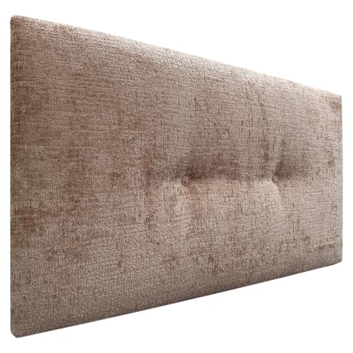 DHOME Kopfteil Natürliche Wolle Finish mit Knöpfen gepolstert Kopfteil Bett Schlafzimmer gepolstert Bettwäsche Winter Luxury (Braune Wolle, 110x50cm (105)) von DHOME