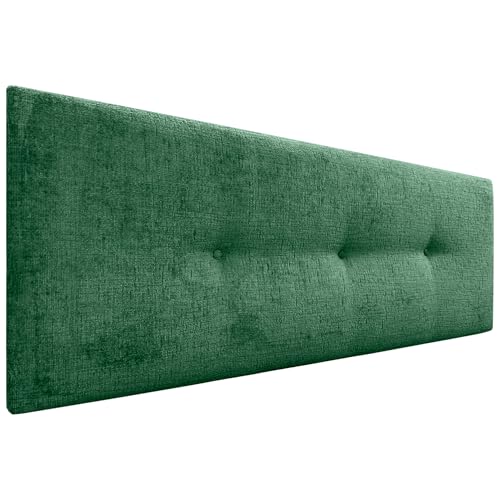 DHOME Kopfteil Natürliche Wolle Finish mit Knöpfen gepolstert Kopfteil Bett Schlafzimmer gepolstert Bettwäsche Winter Luxury (Grüne Wolle, 160x50cm (150/160)) von DHOME