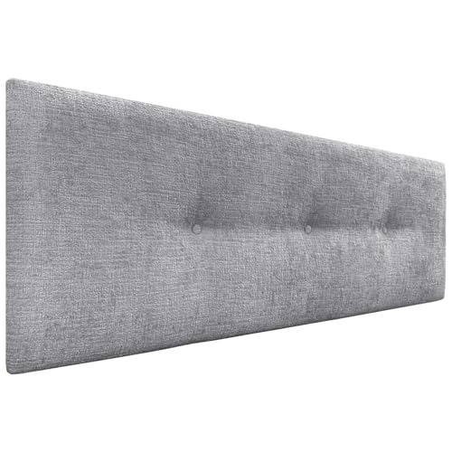 DHOME Kopfteil Natürliche Wolle Finish mit Knöpfen gepolstert Kopfteil Bett Schlafzimmer gepolstert Bettwäsche Winter Luxury (Hellgraue Wolle, 160x50cm (150/160)) von DHOME