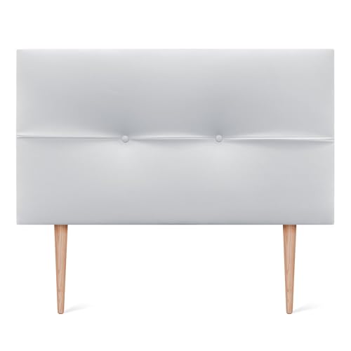 DHOME Kopfteil aus Kunstleder oder Stoff AQUALINE Pro Kopfteil Polsterkopfteil Luxusbett (Kuntsleder Weiß, 90x105cm Mit Füßen (Betten 70/80/90)) von DHOME