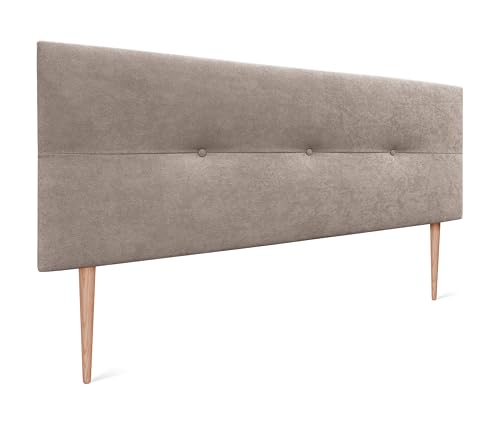 DHOME Kopfteil aus Kunstleder oder Stoff AQUALINE Pro Kopfteil Polsterkopfteil Luxusbett (Stoff Erde, 145x105cm Mit Füßen (Betten 120/135/140)) von DHOME