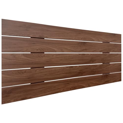 DHOME Recyceltes MDF Holz Kopfteil im Palettenstil Horizontales Bed Pallets Beschläge inklusive (90x46 Pallet 5, Walnussholz) von DHOME