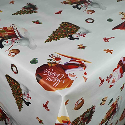 Wachstuch Wachstischdecke Tischdecke Gartentischdecke Weihnachten Zuckerstange Weiß Breite & Länge wählbar 110 x 160 cm Eckig abwaschbar von DHT-Wachstuch