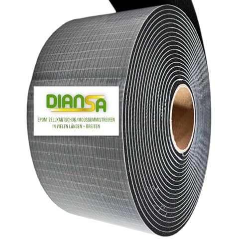 DIANSA Moosgummi/Zellkautschuk-Streifen in der Größe 2000x100x3mm mit Klebeschicht von DIANSA