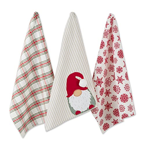 DII Christmas Kitchen Collection Geschirrtuch-Set, 45,7 x 71,1 cm, Zwerg, 3-teilig von DII