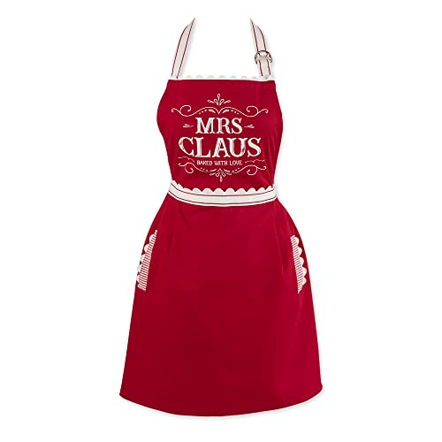 DII Damen Weihnachten Küchenschürze Erwachsene Größe Kochen Backen oder Basteln Verstellbar mit großen Taschen Einheitsgröße Mrs. Claus von DII