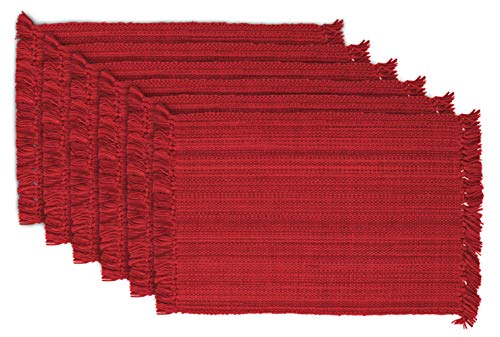DII Tonal Fringe Placemat, Set of 6, Variegated Tango Red - Perfect for Fall, Dinner Parties, BBQs, Christmas and Everyday Use von DII