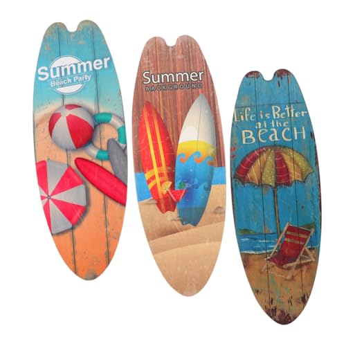 3St Surfbrett Holzschild Surfbrett-Dekor mädchenhafte Einrichtung Veranda-Schilder aus Holz für den Sommer hawaii deko bürodeko büro dekoration unikal Strand schmücken Wandbehang von DIKACA