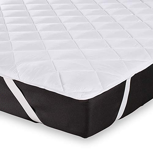 DILUMA Matratzenauflage 90x200 cm - Matratzenschoner Allergiker geeignet, atmungsaktiv - Matratzenschutz für Matratzen, Boxspringbetten, Wasserbetten - Befestigung mit Eckgummis, bei 60° waschbar von DILUMA