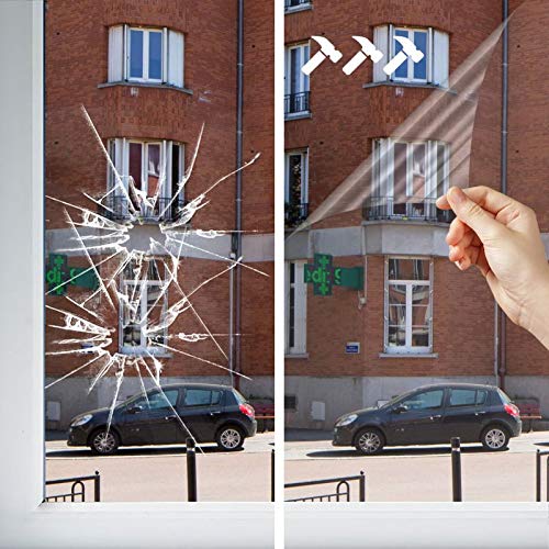 DIMEXACT Sicherheitsfolie Einbruch-, Splitter- und Graffitischutz für Fenster, Farblos - 310 My, Breite 1,52 m, Rolle von DIMEXACT