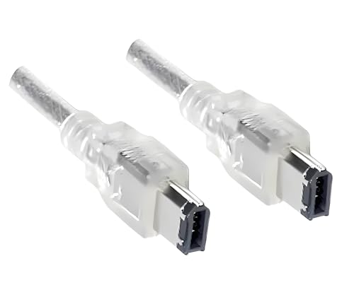 DINIC Premium FireWire Kabel 6 polig Stecker auf Stecker (10,00m, transparent) von DINIC