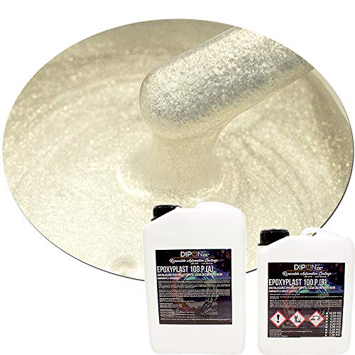 2K Epoxidharz Metallic Farben Effekt Set Epoxyplast 100P LUXURY GHOST GOLD PEARL Perlglanzeffekt Glitter für Bodenbeschichtung Rivertisch Gießharz Laminierharz GFK Epoxy EP Holz von DIPON.DE HIGH PERFORMANCE LIQUIDS & PIGMENTS