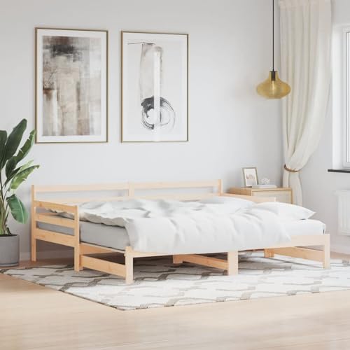 DJEKA Tagesbett Ausziehbar Gästebett klappbar Ausziehbares Bett Schlafcouch ausziehbar Schlafsofa Sofabett Bettsofa Bettgestell Massivholz Kiefer-Natur-90 x 200 cm-2 DJEKA Tagesbett Ausziehbar Gästebett klappbar Ausziehbares Bett Schlafcouch ausziehbar Schlafsofa Sofabett Bettsofa Bettgestell Massivholz Kiefer-Natur-90 x 200 cm-2 von DJEKA