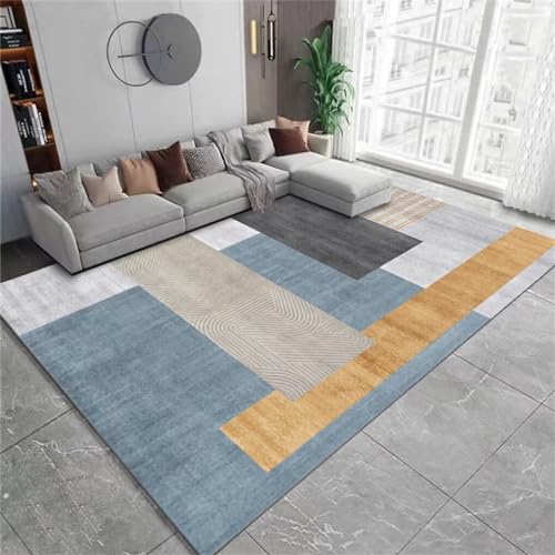 DJHWWD Dünner Teppich Teppich Waschmaschine Moderner, waschbarer Teenager-Teppich im minimalistischen Design 200x300CM Blau Auslegware Teppichboden Teppich Zimmer von DJHWWD