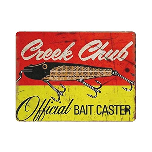 Creek Chub Bait Bait Shop Fishing Tackle Shop Retro-Metallschild, Wandblech, Poster, Zuhause, Wandkunst, Bar, Café, Badezimmer, Küche, Garage, Garten, Bauernhof, Höhlendekoration, originelle Geschenke von DJNGN