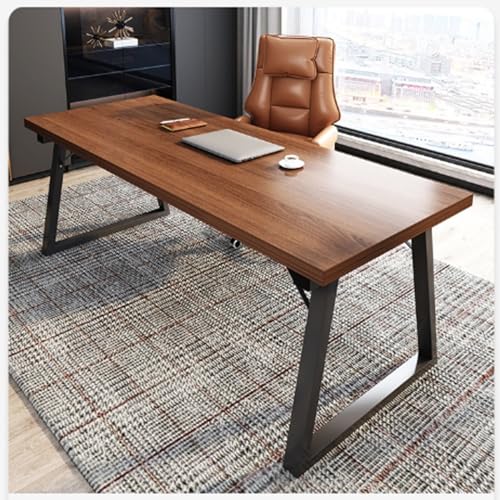 Solid Wood Computer Desk, 47.2" W Laptop PC Table with Rectangular Metal Legs,Trapezoidal Legs Working Study Table for Coffee Computer Desk Office (Color : 120x60x75cm(47x24x29inch)) von DJSDN
