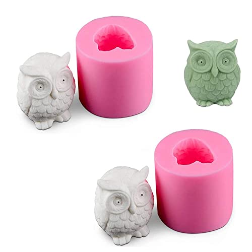 Tier Silikonform 2 Stück Silikon Seifengießform Kerzen Gießform Diy Eulen Silikonform 3D Eulenform Silikonform 3d Tiere Backformen Kreativ Handwerk Für Seife Kerze Schokolade Rosa von DKTOTIUP