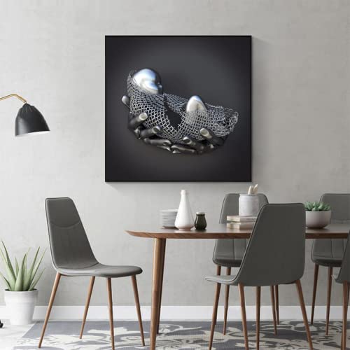 DLKAJFK Abstrakte Kunstliebhaber, Metallskulptur,Baby-Metallfigur,Wandkunst,Heimdekoration Bilder für Wohnzimmerdekoration,kein Rahmen (50x50cm*1,Stile 2) von DLKAJFK