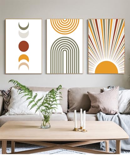 Moderne Abstrakt Kunst Wandbilder Bohemian Poster Set Aesthetic Pflanze Bilder Boho Deko Bilder,Ohne Rahmen (Poster-05,3Pcs-30x40cm) von DLKAJFK