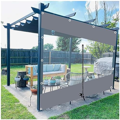 wasserdichte Outdoor-planenseitenwände, 0,3mm Transparent PVC-planen Vorhänge Mit Reißverschluss, Pergola Gazebo Patio Porch Planenseitenwände, Klare Trennwand Regenvorhänge,LxH-1.8x1.8m/5.9 * 5.9ft von DLLY