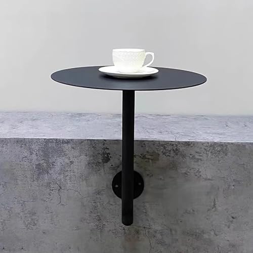 Esstisch aus schwarzem Metall für die Terrasse, kleiner runder Tisch, L-förmiger Couchtisch zur Wandmontage/Milchteetisch/Stehtisch/Desserttisch/Verhandlungstisch – Sofa-Beistelltisch für kleine Räume von DMCHENGMA