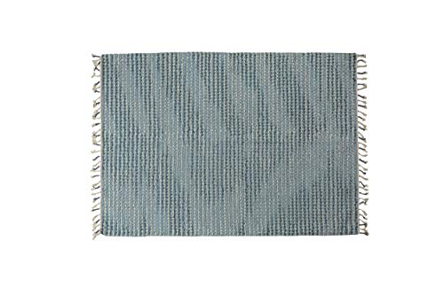 Dmora Atlanta moderner Teppich, Kelim-Stil, 100% Baumwolle, hellblau, 230x160cm von Dmora