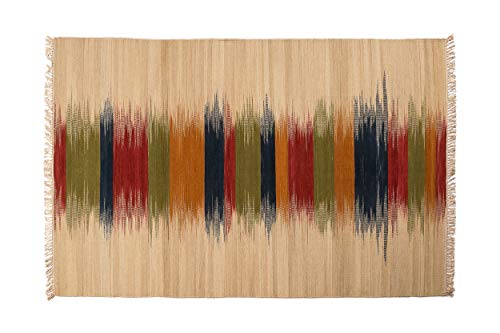 Dmora Miami Moderner Teppich, Kelim-Stil, 100% Baumwolle, bunt, 200x140cm von Dmora