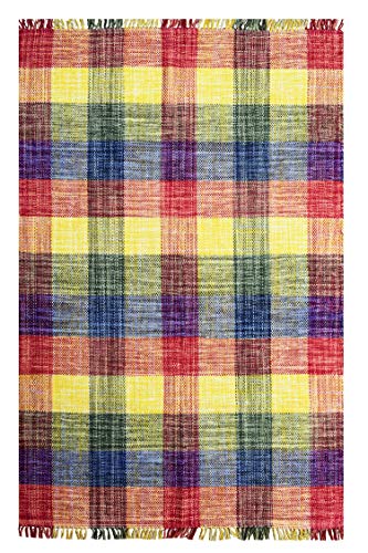 Dmora Moderner Sacramento-Teppich, Kelim-Stil, 100% Baumwolle, bunt, 230x160cm von Dmora