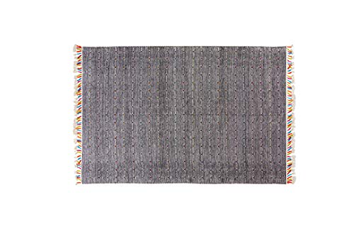 Dmora Moderner Texas Teppich, Kelim-Stil, 100% Baumwolle, schwarz, 230x160cm von Dmora