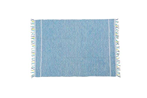 Dmora Ontario moderner Teppich, Kelim-Stil, 100% Baumwolle, blau, 230x160cm von Dmora