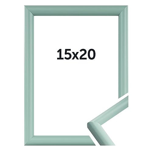 DÖRR Bilderrahmen Aqua - Moderne Farben - Klassischer Schlichter Rahmen - Echtes Glas - Echt Holz - From Italy Hellgrün 15x20 von DÖRR