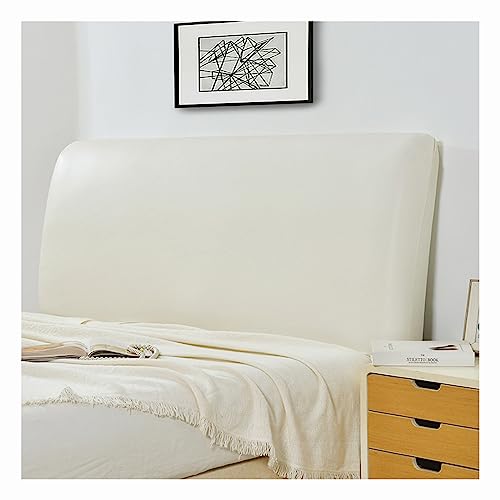 DOGACA Bett-KopfteilBezüge Aus Leder Einfarbig Staubdichter Kopfteil-Schonbezug Wasserdichter Bett-Kopfteil-Bezug Für Kopfteilbezug Für Queen-Size-Betten (Color : Bianco, Size : 150 * 70cm) von DOGACA