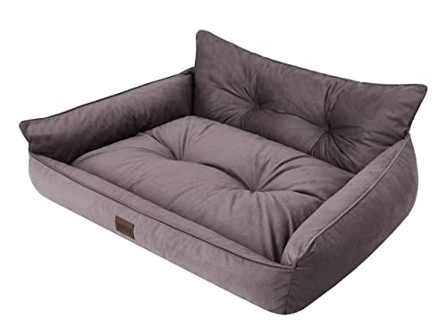 Hundebett Haustierbett Hundeliege Gesteppt Hundekissen Bett Sofa Hundematratze Tierbett Hundesofa Matratze, Braun Fancy, XXL - 106 x 80 cm von DOGGY