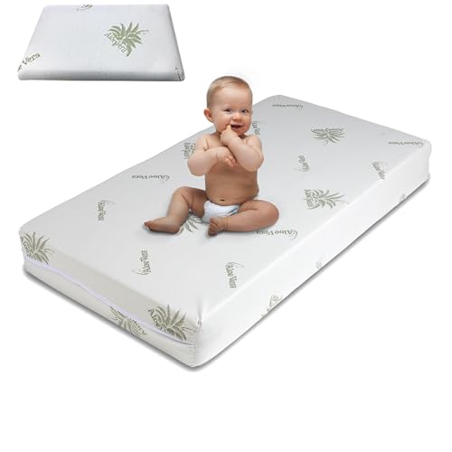 DOLCI SOGNI Baby Matratze 60x120 cm mit Kissen Dicke 14 cm, Reisebett Matratze 60x120, Für alle Kinder- oder Babybett, Babymatratze 60x120cm mit Abnehmbar und Waschbar Bezug, Kindermatratze 60x120cm von DOLCI SOGNI