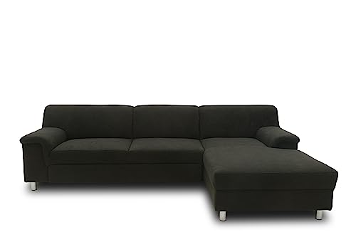 Domo. Collection Jamie Ecksofa, Sofa mit Schlaffunktion, Couch in L-Form, modernes Schlafsofa, anthrazit, 251x150x72 cm von DOMO. collection