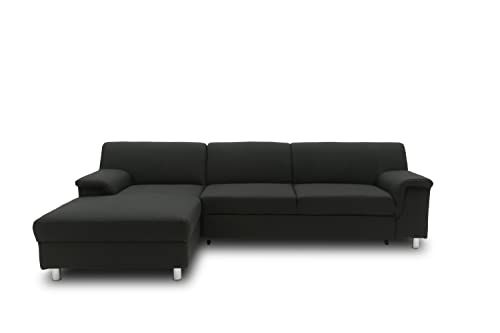 DOMO. Collection Junin Ecksofa, Sofa in L-Form, Couch Polsterecke, Moderne Eckcouch, schwarz, 150 x 251 cm von DOMO. collection