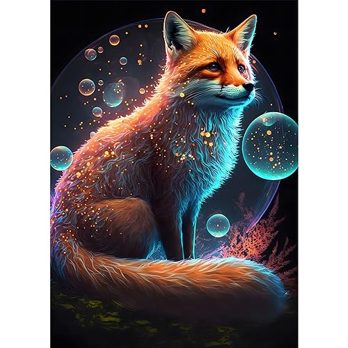 DOMROM Diamant Painting Bilder, Fuchs Diamant Painting Set für Erwachsene, Tier Diamant Painting Bilder Vollbohrer 5D DIY Malen nach Zahlen Diamant Anfänger für Gift Wall Decoration 30x40cm von DOMROM