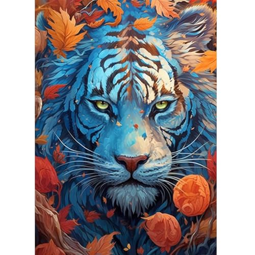 DOMROM Diamant Painting Bilder Weißer Tiger, Diamant Painting Set für Erwachsene Blumen, Tier Diamant Painting Bilder 5D Malen nach Zahlen Diamant Anfänger für Gift Home Wall Decoration 30x40cm von DOMROM